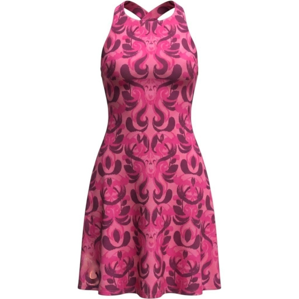 Stonewear Athletic Dress Womens Small Pink‎ Purple Good Ikat Print Cross Back